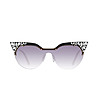 Дамски слънчеви очила с ефектни рамки в черно с камъчета-1 снимка