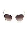 Дамски слънчеви очила в цвят слонова кост с тъмни лещи-1 снимка