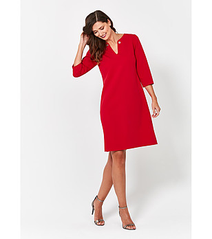 Червена рокля със 7/8 ръкави Pola снимка