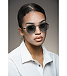 Сребристи дамски слънчеви очила със светлосини лещи-0 снимка