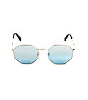 Сребристи дамски слънчеви очила със светлосини лещи-2 снимка