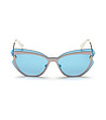 Дамски слънчеви очила котешко око в сребристо и синьо-2 снимка