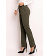 Елегантен дамски панталон в цвят маслина-2 снимка