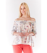 Дамска блуза в цвят екрю с лодка деколте-0 снимка