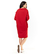 Червена рокля с джобове-2 снимка