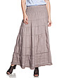 Дълга ленена пола в цвят мока Cindy-0 снимка