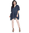 Ленена туника в тъмносиньо Lidia-2 снимка
