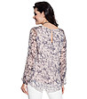 Дамска бледорозова копринена блуза с принт в тъмносиньо Celeste-1 снимка
