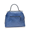 Дамска кожена чанта с релеф в синьо Eliza-1 снимка