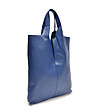 Голяма дамска кожена чанта в синьо Delmira-1 снимка
