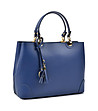 Дамска кожена чанта в синьо Thea-2 снимка