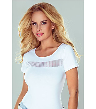 Бяла дамска памучна блуза Babette снимка