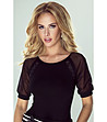 Черна дамска блуза с прозрачни ръкави Lavinia-0 снимка