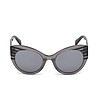 Дамски слънчеви очила котешко око в сиво и черно-2 снимка