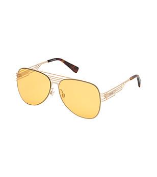 Унисекс слънчеви очила в златисто и черно Trace снимка