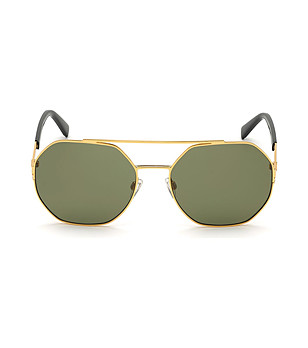 Златисти unisex слънчеви очила със зелени лещи снимка