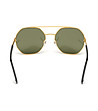 Златисти unisex слънчеви очила със зелени лещи-2 снимка