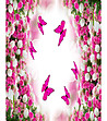 Покривка за маса с принт Рози и пеперуди в бяло и розово 140х160 см-0 снимка