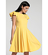 Клоширана рокля в жълто Dione-2 снимка