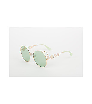 Златисти unisex слънчеви очила със светлозелени лещи снимка