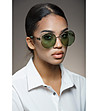 Златисти unisex слънчеви очила със светлозелени лещи-1 снимка