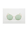 Златисти unisex слънчеви очила със светлозелени лещи-2 снимка