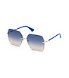 Слънчеви дамски очила в златисто и синьо-1 снимка