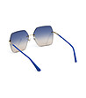 Слънчеви дамски очила в златисто и синьо-3 снимка