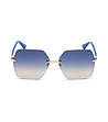 Слънчеви дамски очила в златисто и синьо-4 снимка