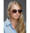 Златисти дамски слънчеви очила с кафяви лещи-0 снимка