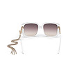 Бели дамски слънчеви очила с декоративни верижки-3 снимка