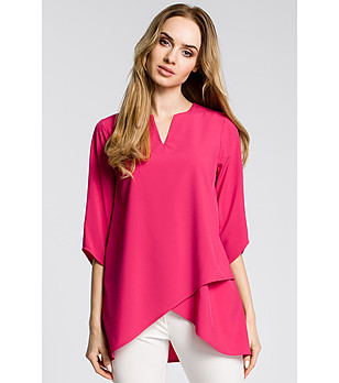 Дамска блуза в цвят циклама Gina снимка
