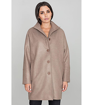 Дамско палто в цвят мока Arilda снимка