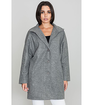 Дамско палто в сив меланж Arilda снимка