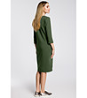 Тъмнозелена памучна рокля със 7/8 ръкави Hola-1 снимка