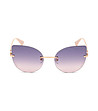 Златисти дамски слънчеви очила със сини лещи-4 снимка
