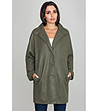 Дамско палто в цвят маслина Arilda-0 снимка