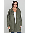 Дамско палто в цвят маслина Arilda-2 снимка