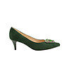 Зелени дамски велурени обувки с декорация Sarifa-0 снимка