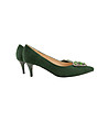 Зелени дамски велурени обувки с декорация Sarifa-2 снимка