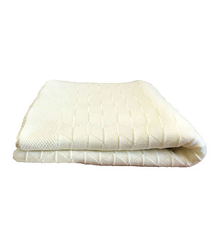 Плетено одеяло в цвят слонова кост 130x170 см снимка