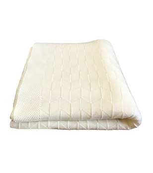Плетено одеяло в цвят слонова кост 130x90 см снимка