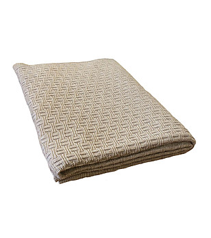 Плетено одеяло в цвят капучино 130x90 см снимка