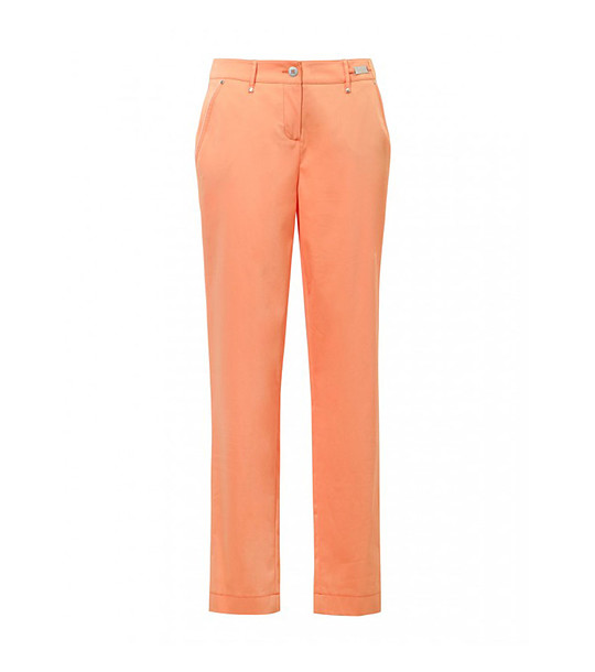 Оранжев дамски панталон с памук Tyrun снимка