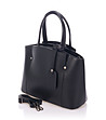 Черна дамска чанта от естествена кожа с декоративен елемент Carlie-2 снимка