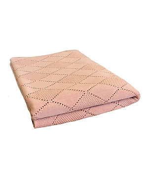 Плетено одеяло в нюанс на цвят праскова 130x90 см снимка