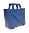 Синя дамска кожена чанта Fiona-2 снимка
