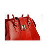 Дамска кожена чанта в червено Alfina-2 снимка