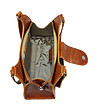 Дамска светлокафява кожена чанта за рамо-4 снимка
