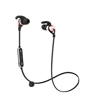 Розови водоустойчиви магнитни слушалки с Bluetooth снимка